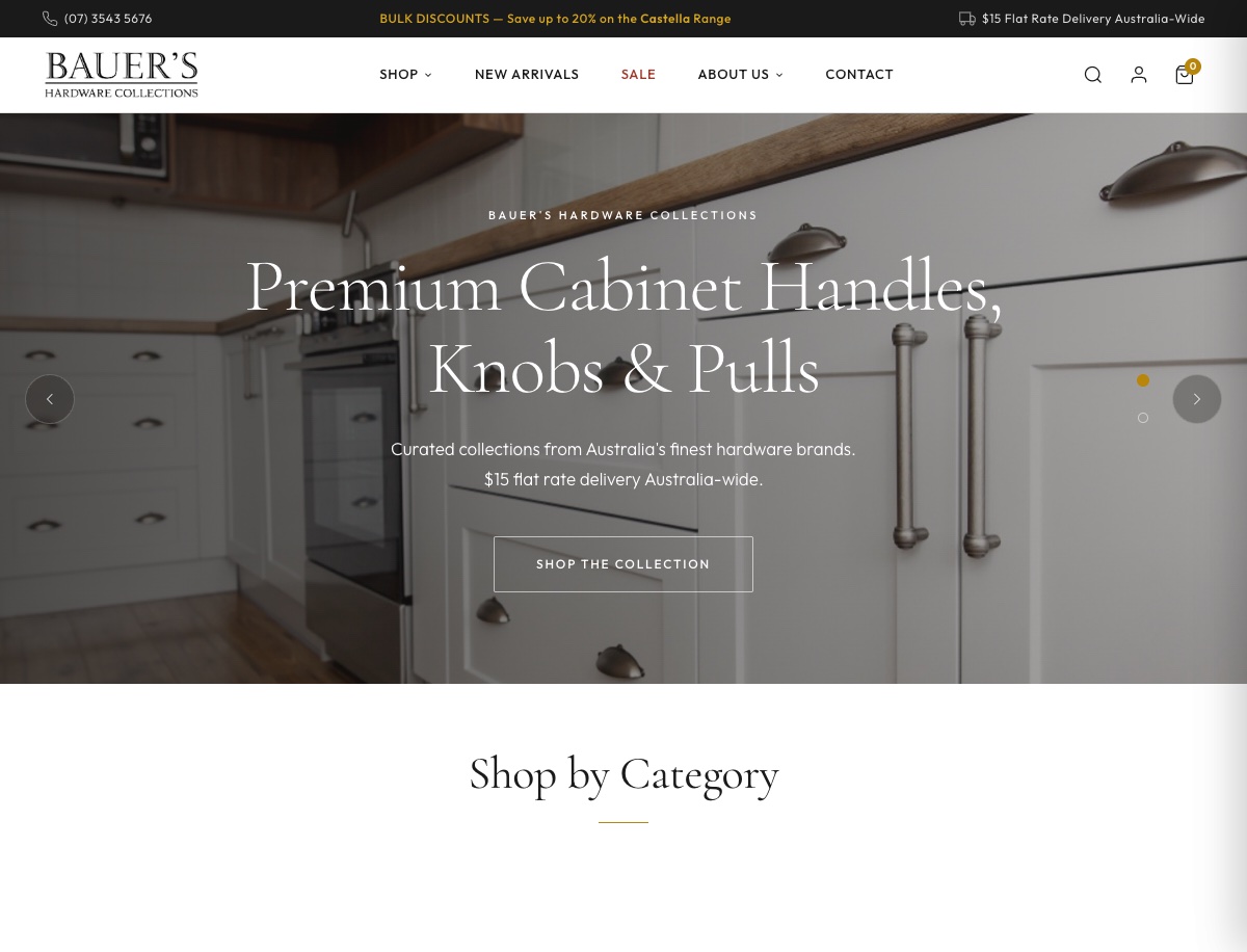 Bauer's Hardware website