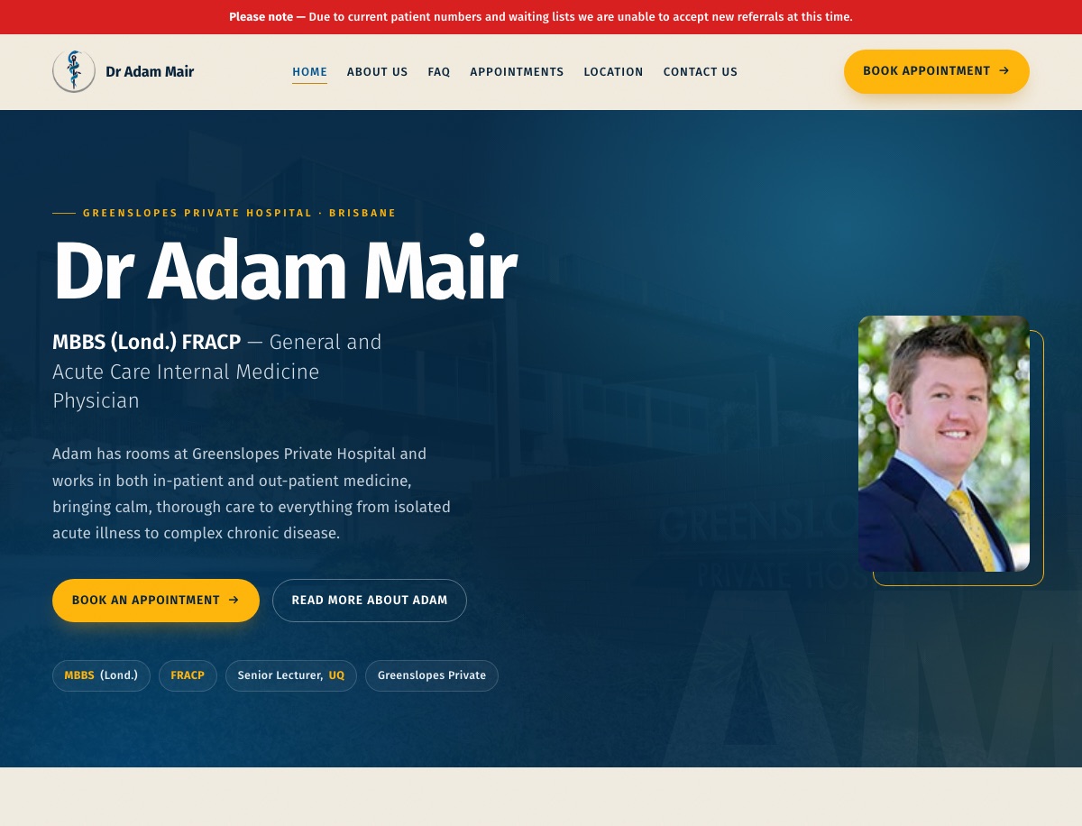 Dr Adam Mair website