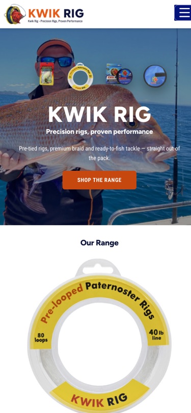 Kwik Rig mobile website built by Hooray Digital