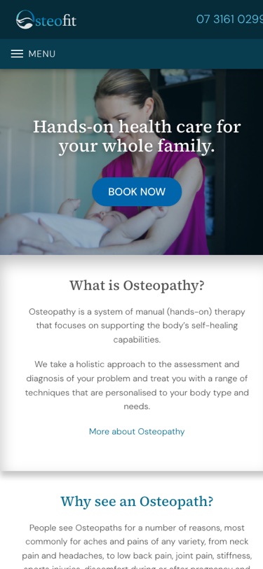 OsteoFit mobile website built by Hooray Digital