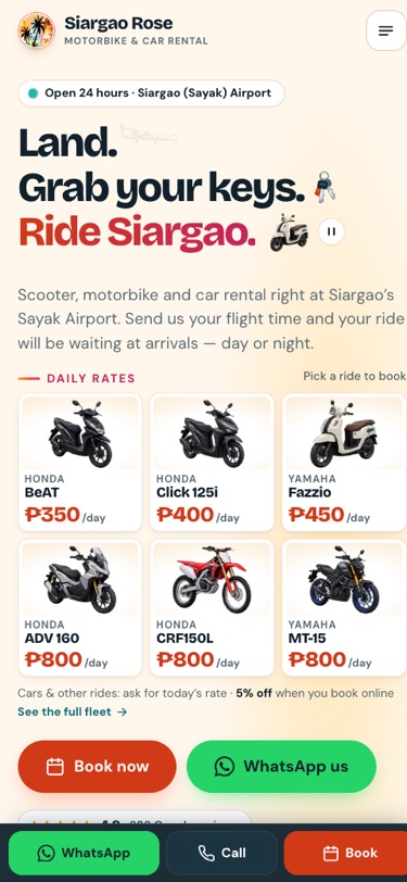 Siargao Rose Motorbike and Car Rental mobile